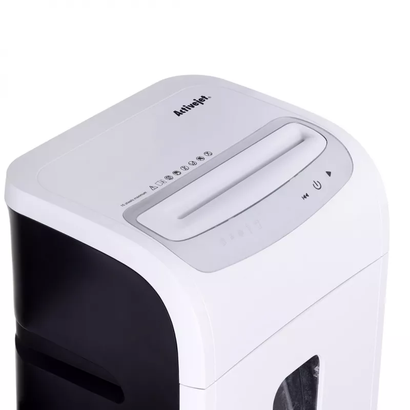 Destruidora de documentos Activejet ASH-1602M, P-5, 28 l, corte 2x14 mm, branco