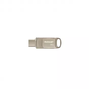 Pen drive PATRIOT PS64GT560DS5D 64 GB USB 3.2 (USB-A e USB-C), caixa rotativa em liga de zinco, prateado
