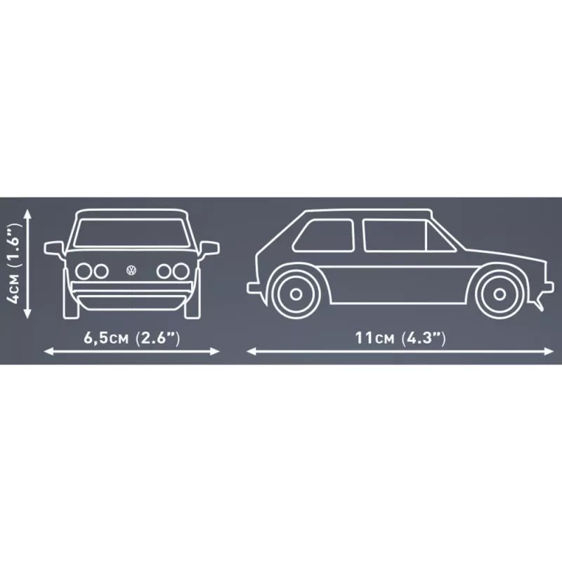 Cobi Volkswagen Golf GTI (1976–1983) conjunto de construção, azul, 1:35, 68 peças