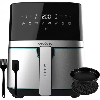 Fritadeira de ar quente CECOTEC Cecofry Full Inox Pro 5500 Pro com acessórios