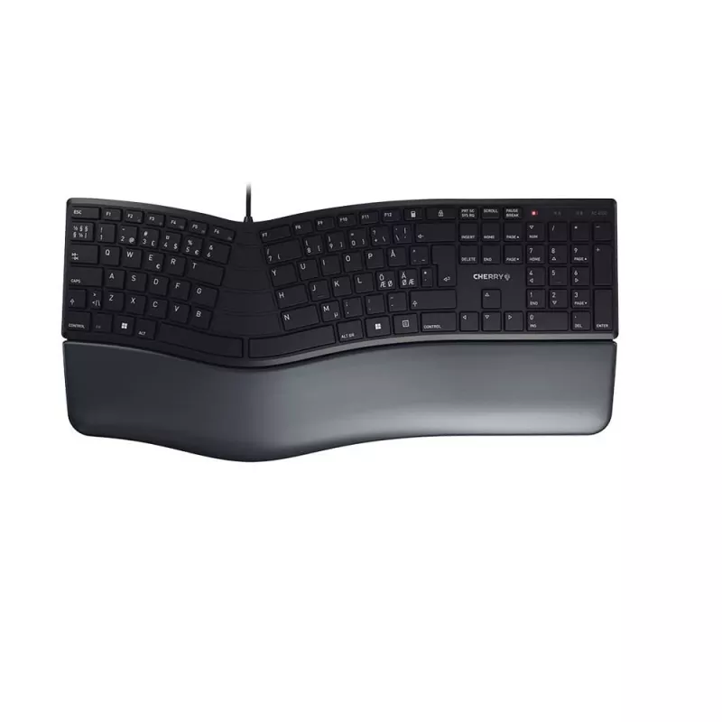 CHERRY KC 4500 ERGO Teclado Universal USB QWERTY Nórdico Preto