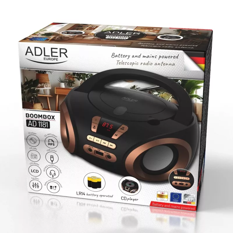 ADLER AD 1181bc - Leitor de CD/MP3 (Boombox)
