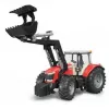 Trator de brinquedo BRUDER Massey Ferguson 7624 com pá frontal, vermelho, para crianças a partir dos 3 anos