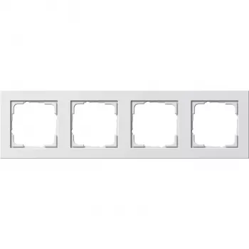 Gira E2 021429 moldura de 4 módulos, branco puro brilhante