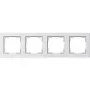 Gira E2 021429 moldura de 4 módulos, branco puro brilhante