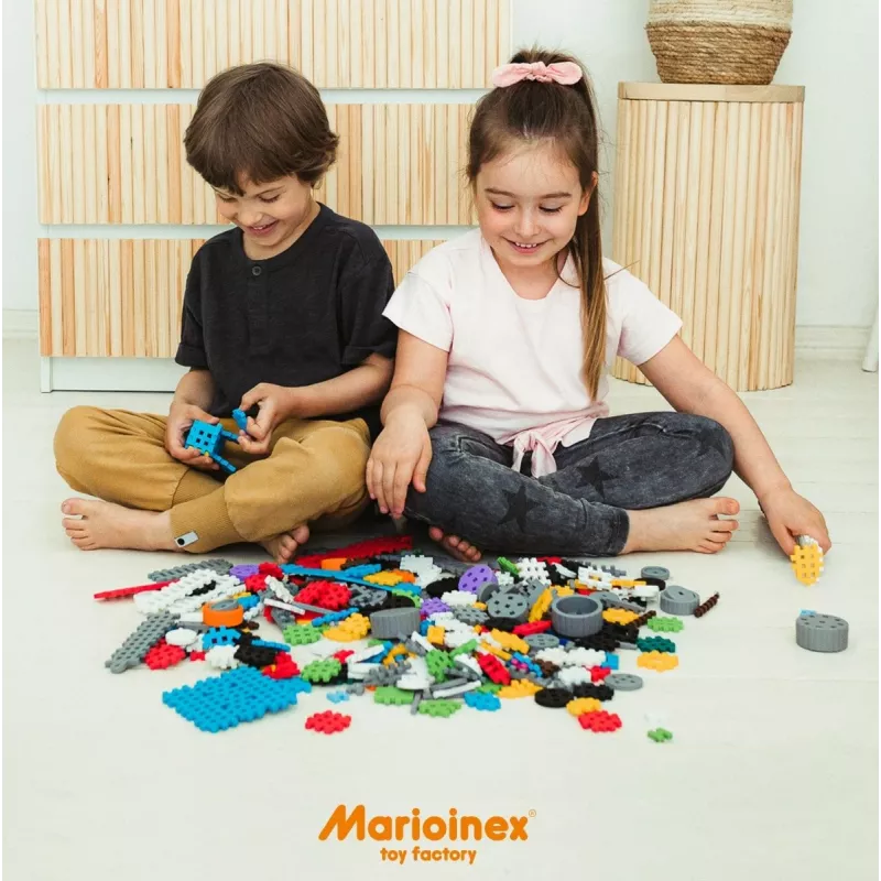 Conjunto de construção Marioinex Mini Waffle Constructor – 141 peças, multicolor, para crianças a partir dos 5 anos