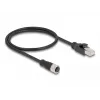 Cabo adaptador M12 DeLOCK codificação D 4 pinos fêmea para conector RJ45 macho 50 cm