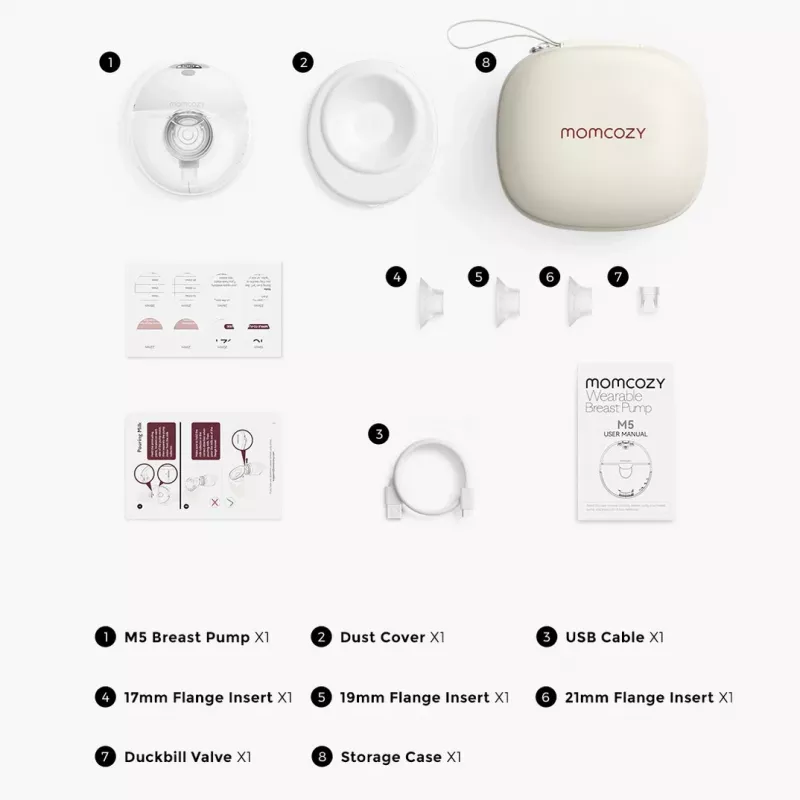 Bomba tira-leite Momcozy BP179-GR00BA-A 160 ml elétrica a pilhas, adaptador de corrente