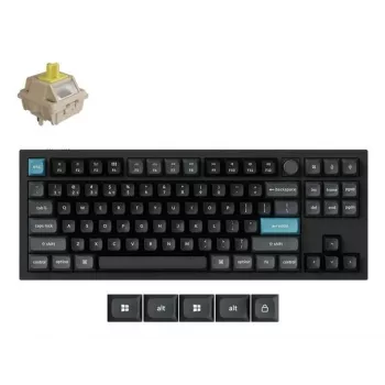 Teclado mecânico Keychron Q3 Ultra 8K — 80% QWERTY, com fios e Bluetooth, RGB, preto