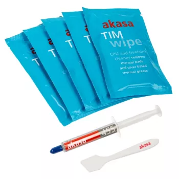 Kit de limpeza Akasa TIM toalhetes + pasta térmica
