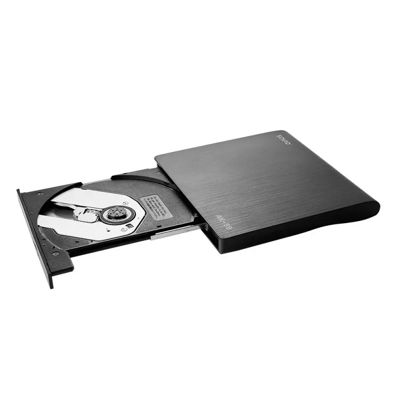 SAVIO AK-59 Gravador externo fino de CD/DVD R/RW - USB-C/USB-A, preto