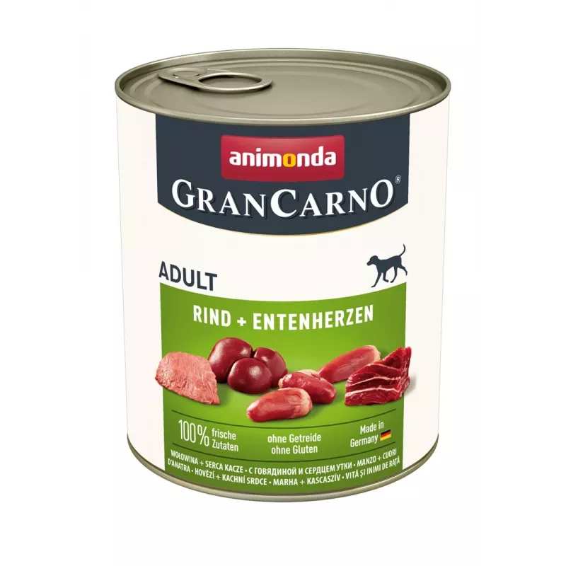ANIMONDA GranCarno Adult Corações de Vaca e Pato – comida húmida para cães – 400 g