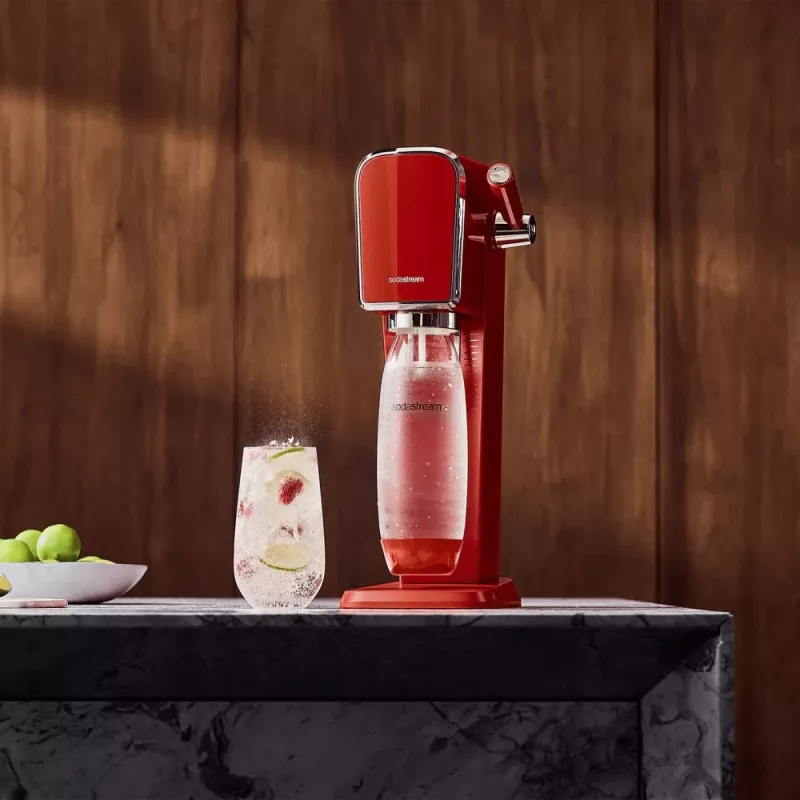 Máquina de soda SodaStream Art Mandarin Red garrafa de carbonatação 1L