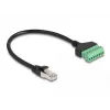 Cabo RJ45 DeLOCK Cat.6 ficha para adaptador de bloco de terminais 30 cm preto verde
