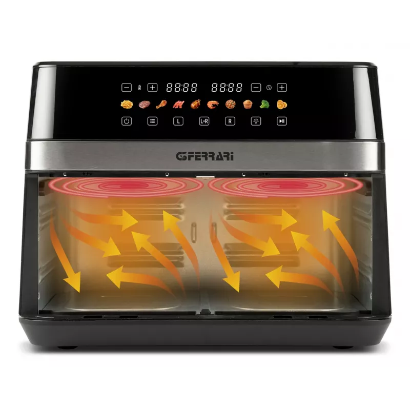 Fritadeira G3 Ferrari G10223 Double 12 L de pé 2200 W fritadeira de ar quente preto, aço inoxidável