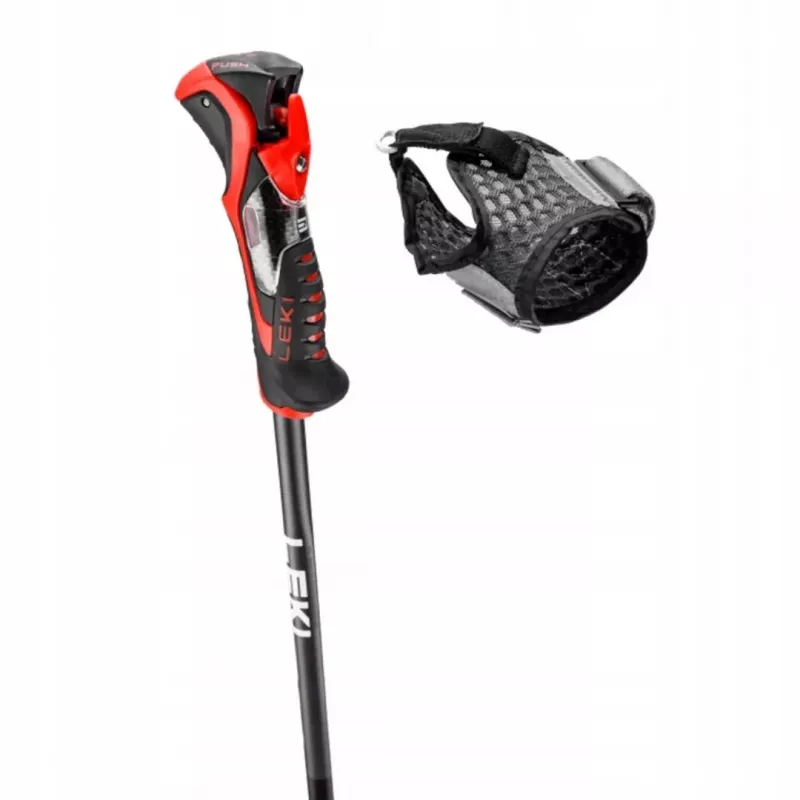Bastões de esqui Leki 3D AIRFOIL preto/vermelho 120 cm
