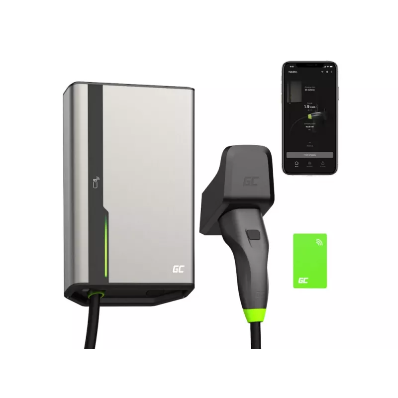 Wallbox Green Cell GC EVGC021B2275 3,6-22 kW 7,5 m NFC cinzento alumínio