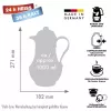 Garrafa térmica ROTPUNKT série 230 1 L, branco (marfim) - recipiente para bebidas com isolamento a vácuo