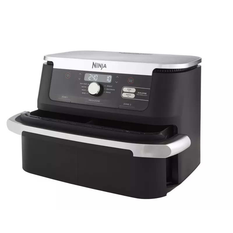 Fritadeira de ar quente dupla de 10,4 L Ninja AF500EU, autónoma, 2470 W, preto, aço inoxidável