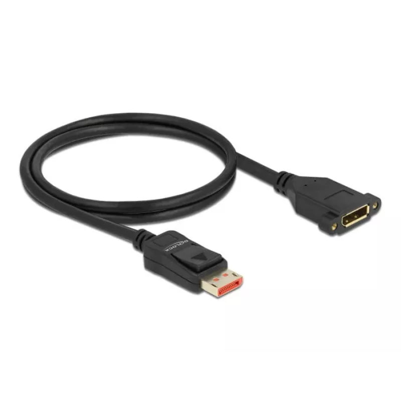 Cabo de extensão DisplayPort com montagem em painel DeLOCK 87095 8K 60 Hz 1 m