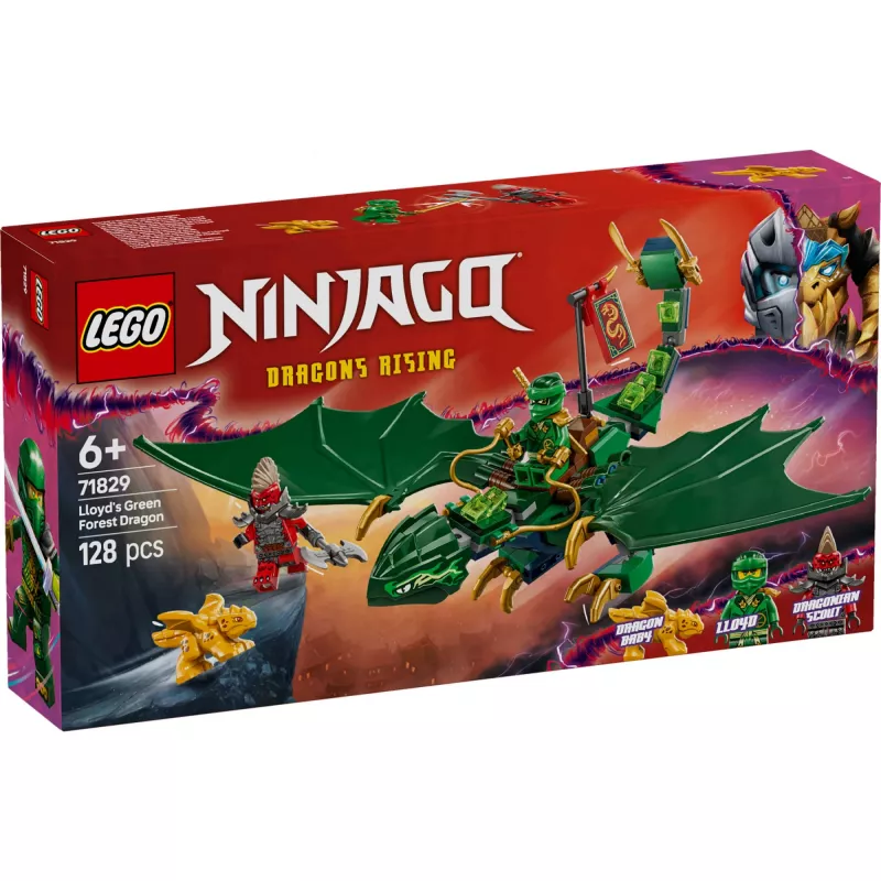 Brinquedo de construção LEGO NINJAGO 71829 Dragão da Floresta Verde do Lloyd, 128 peças, 2 minifiguras, a partir de 6 anos