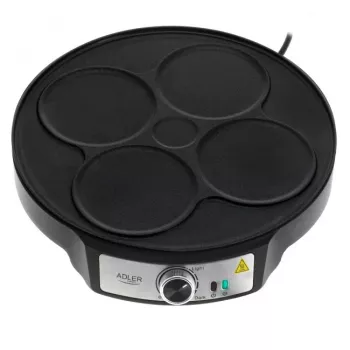 Adler AD 3093 Máquina de crepes elétrica 2 em 1 de dupla face, 1600 W, Preto