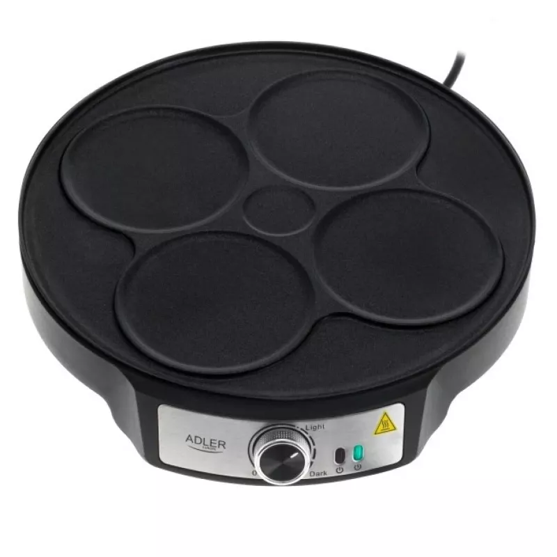 Adler AD 3093 Máquina de crepes elétrica de dupla face 2 em 1, 1600 W, preto