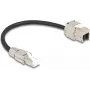 Cabo DeLOCK RJ45 macho de montagem em campo para módulo Keystone RJ45 fêmea Cat.6A 25 cm