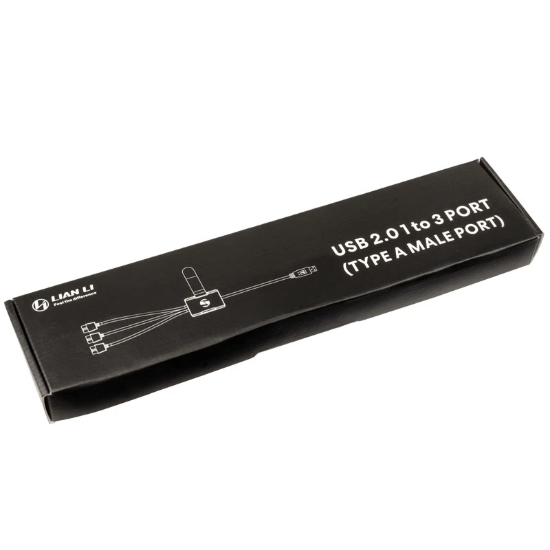 Hub USB Lian Li PW-U2TPAB Type-A macho 1-para-3 IDC 9-Pin