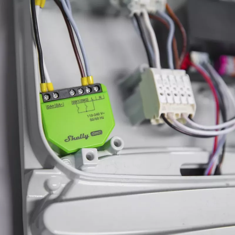 Dimmer Shelly DALI Gen3 com suporte 0–10V, Shelly – sem fios, 110–240V, plástico preto