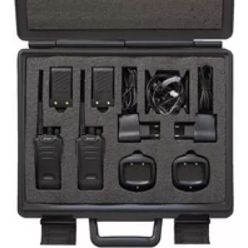 Rádio portátil digital Stabo Koffer FT-Digi-82 com 2× baterias de iões de lítio 1650 mAh e 2× carregadores de mesa
