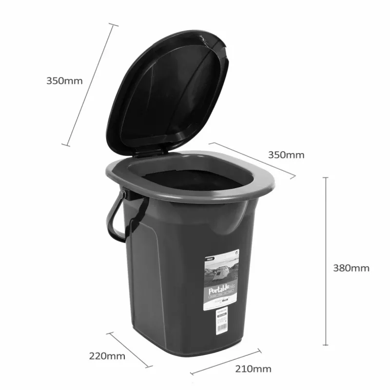 Balde sanitário portátil GreenBlue GB320AG — modelo turístico leve, recipiente de resíduos portátil compacto