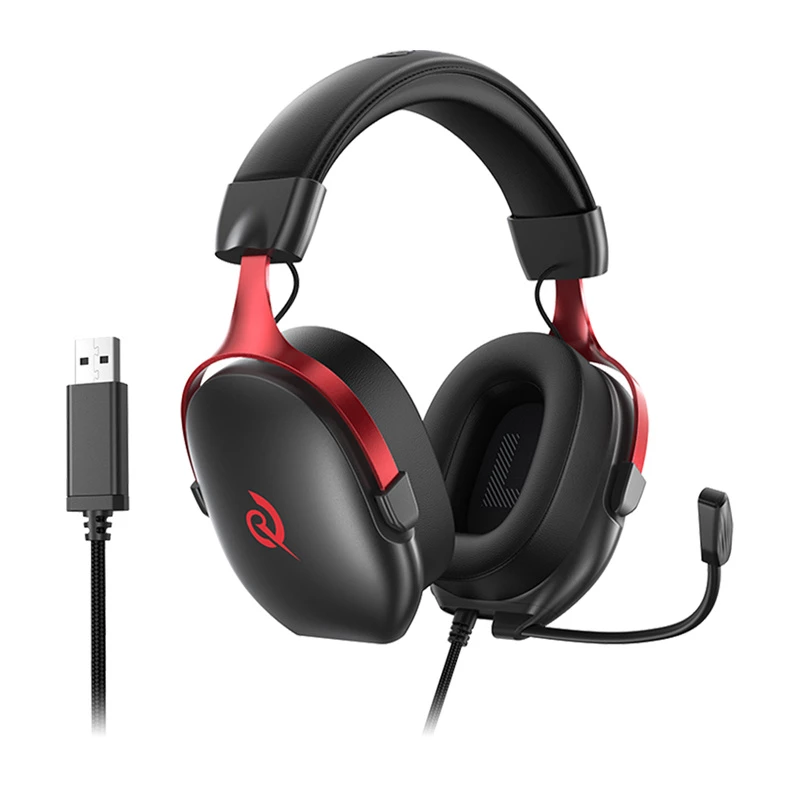 Auscultadores gaming sem fios QCY Heroad VN200 (preto-vermelho) — circumaurais, microfone, Bluetooth