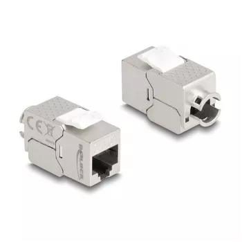 Módulo Keystone DeLOCK RJ45 fêmea para LSA Cat.6A fino sem ferramentas