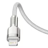 Cabo Baseus Cafule 2m Lightning para USB C carregamento rápido transferência de dados