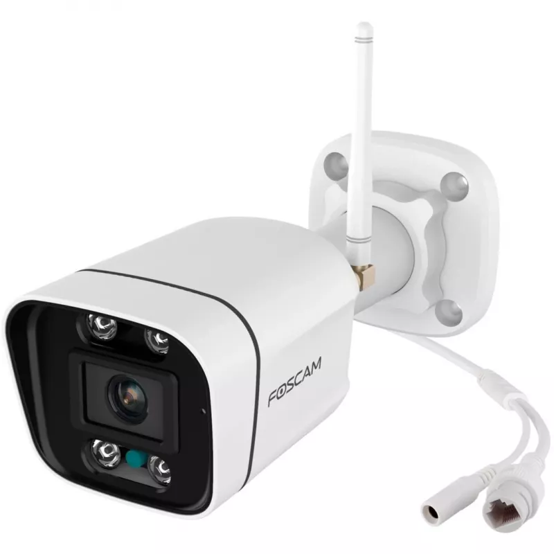 Câmara de vigilância Wi-Fi Foscam V8P Branco 8MP (3840x2160), Wi-Fi dual-band, projetor integrado e sirene de alarme (V8P-W)