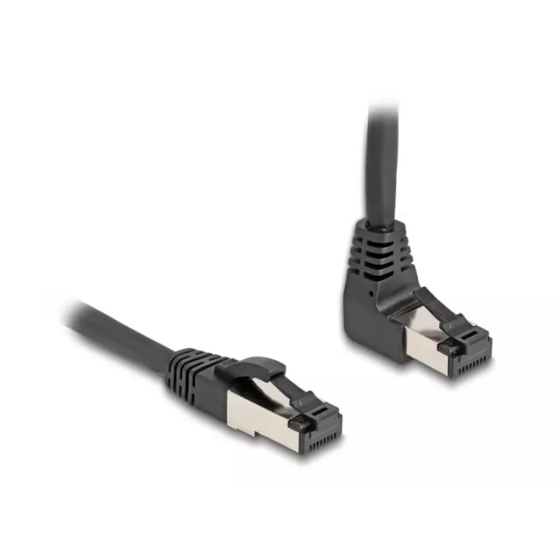 Cabo de rede DeLOCK RJ45 Cat.8.1 90° angular para cima / reto 1 m preto