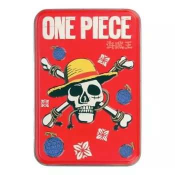 Cartas de jogo Paladone One Piece em lata metálica – tamanho de baralho padrão