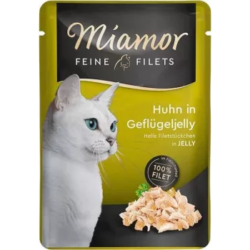 MIAMOR Filetes finos frango com geleia de aves - comida húmida para gatos - 100g