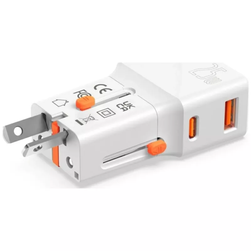 Carregador de viagem 25W World Travel 25W USB-C + A