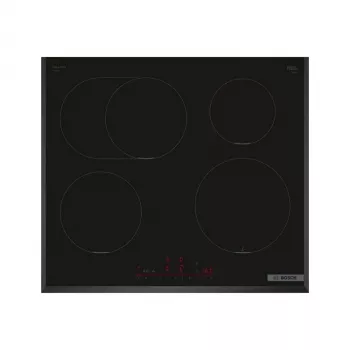 Placa de indução Bosch PIF651HC1E, 60 cm, 4 zonas, controlo tátil, preta, 7400 W de potência de ligação