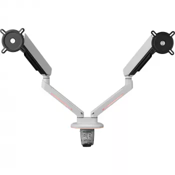 Suporte universal para dois monitores gaming (DM8220), suporte para monitor branco, RGB