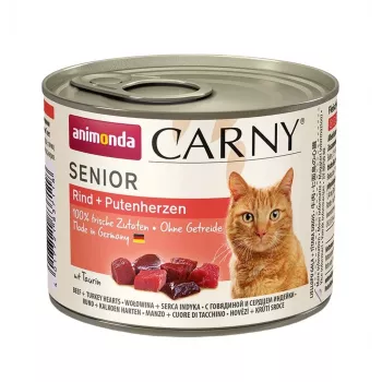 Alimento húmido para gatos animonda ANIMONDA Carny 200 g — Vaca & Peru, sem cereais, para gatos idosos