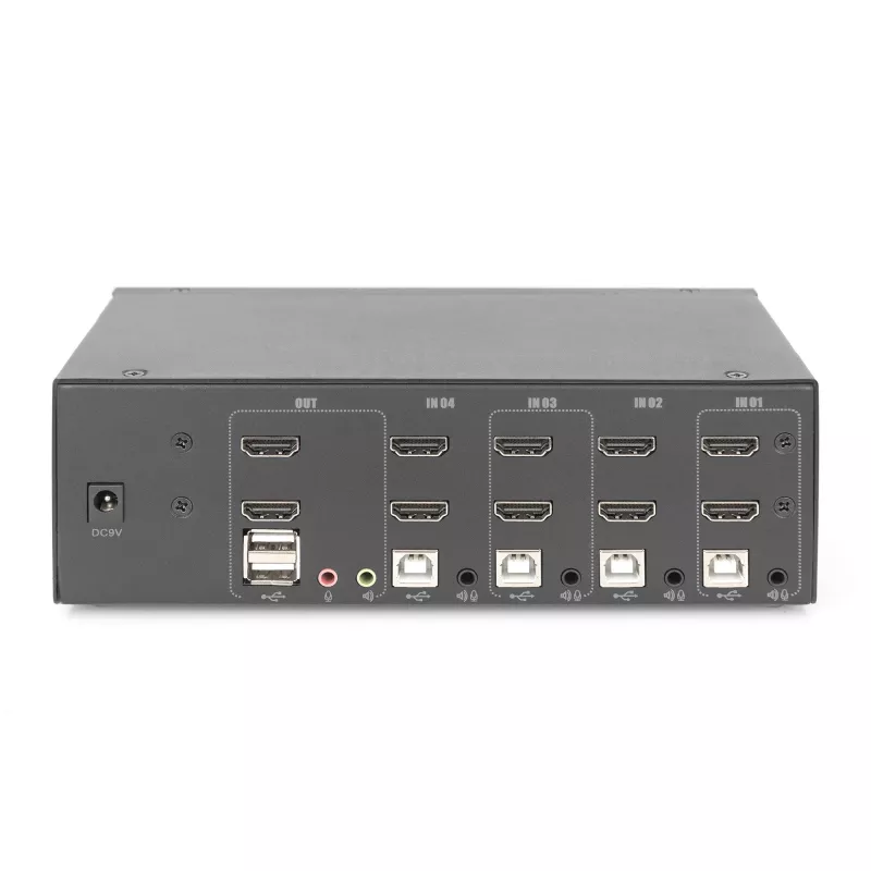 Switch KVM Digitus DS-12883 4 Portas Dual Display 4K HDMI USB