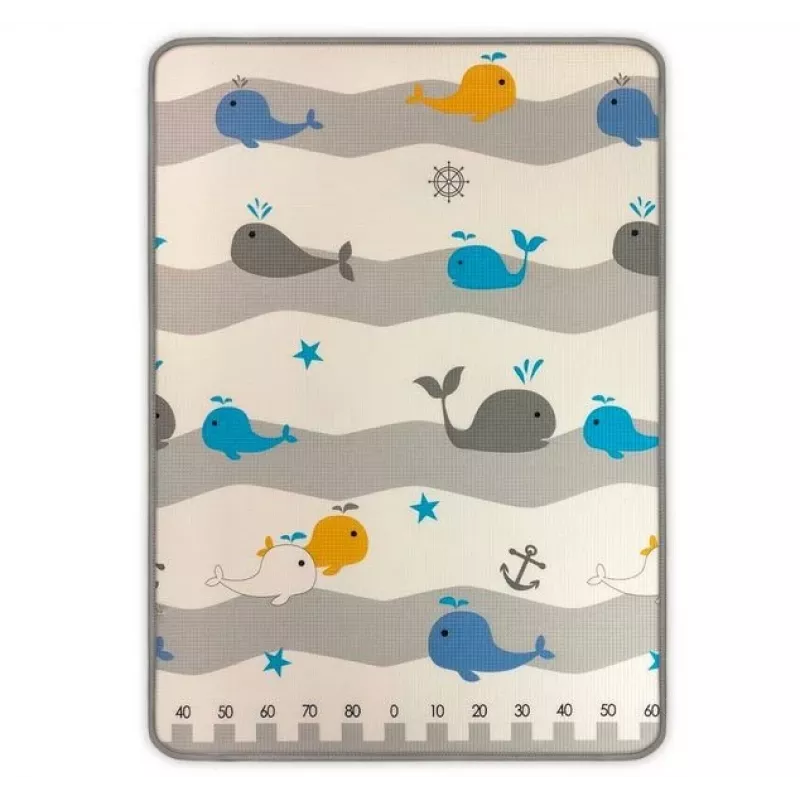 Tapete de espuma de jogo milly mally Modelo 4688 — tapete de espuma enrolado com estampa de urso e baleia