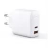 Carregador de parede Aukey PA-B3 branco GaN 65W USB-C / USB-A carregador rápido
