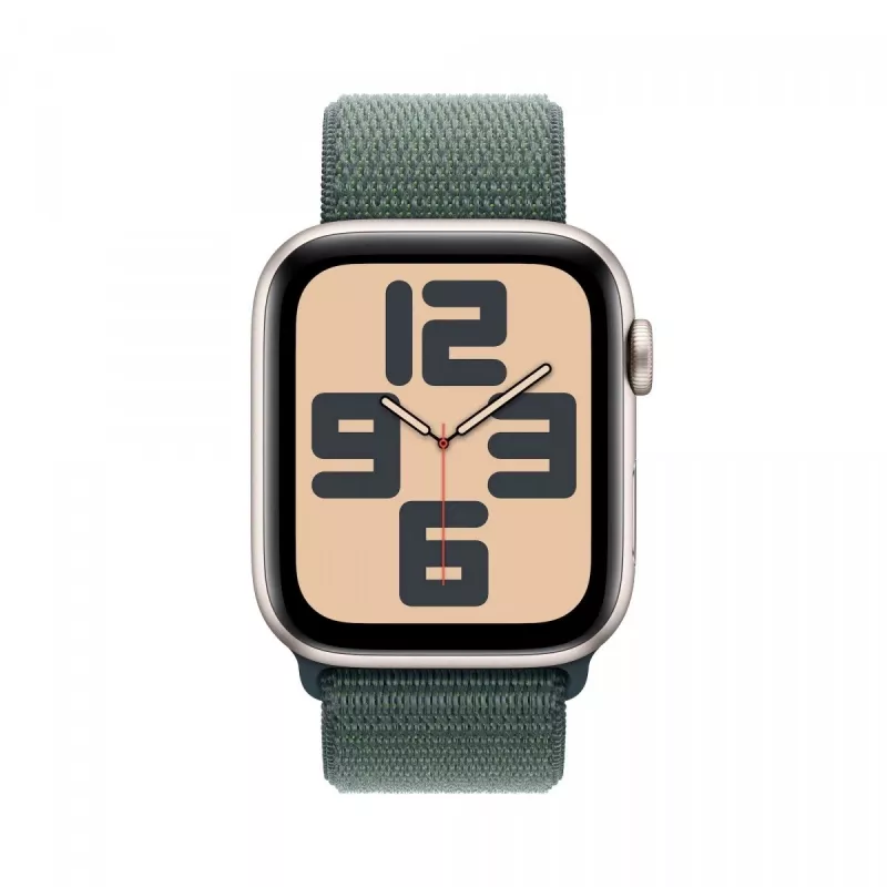 Watch SE GPS 44 mm caixa de alumínio Starlight com pulseira desportiva Lake Green Sport Loop