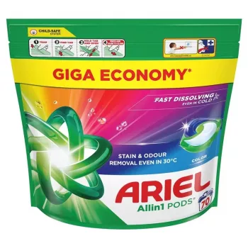 Cápsulas de detergente Ariel All-in-1 Color 70 unidades