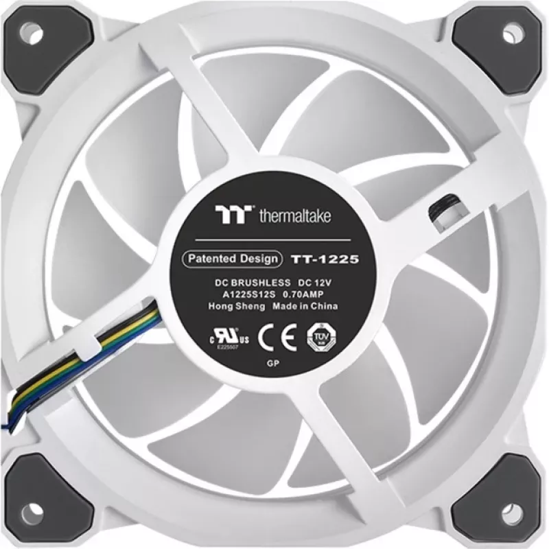 Thermaltake Riing Quad 12 RGB Radiator Fan TT Premium Edition CL-F100-PL12SW-C ventoinha para radiador, 120 mm, 500-1500 RPM, branca, embalagem individual