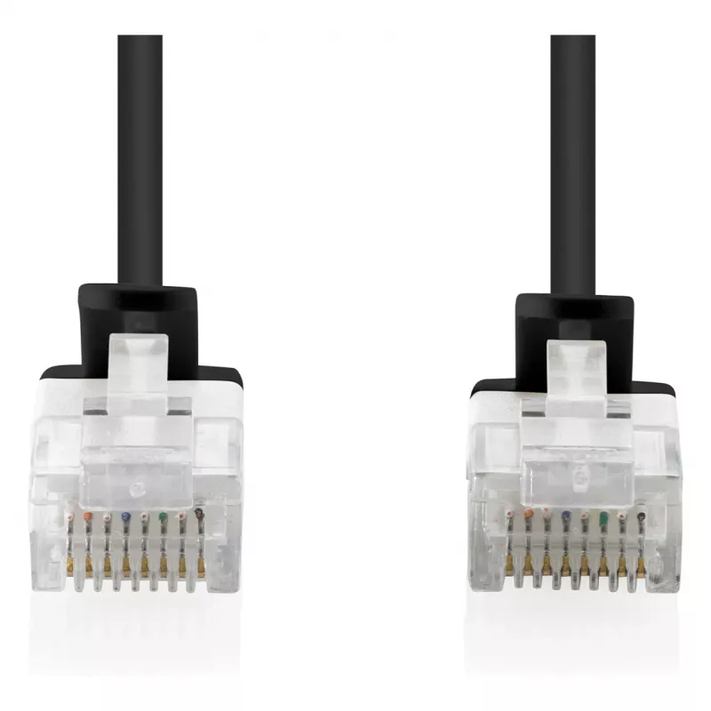 Cabo de rede DIGITUS CAT 6 U-UTP fino, 1 m, preto — pack de 10